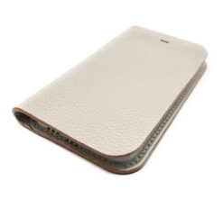Beige Leather iPhone Case Wallet Side