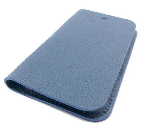 Blau Leder iPhone Case Wallet Seite