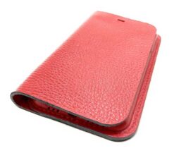Rot Leder iPhone Case Wallet Seite