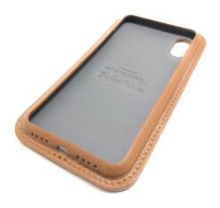 Braun Leder iPhone Case Classic Seite